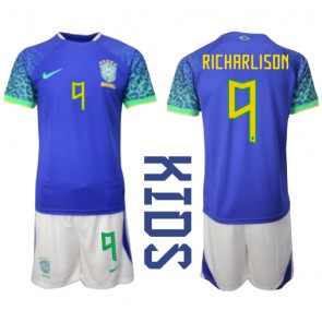 Brasilien Richarlison #9 Udebanesæt Børn VM 2022 Kort ærmer (+ korte bukser)